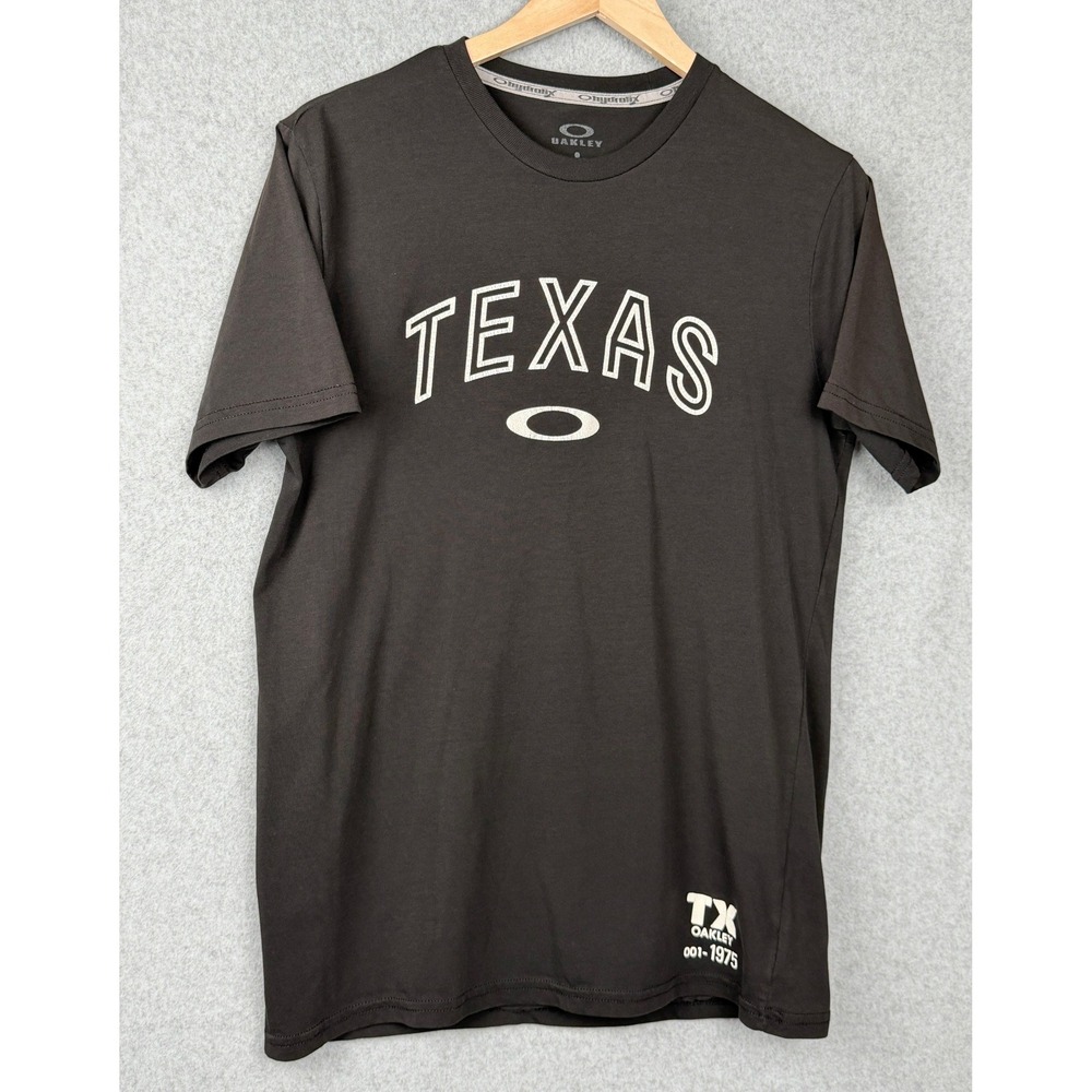 Texas Oakley T-Shirt Mens M Black O-Hydrolix Graphic Activewear Regular Fit